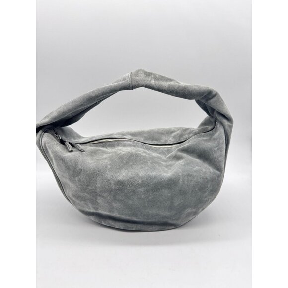 BY FAR Maxi Cush 100% cowhide leather large shoulder bag + Dust bag CEMENT SUEDE - Picture 4 of 14